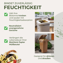 Load image into Gallery viewer, BIOGLÜCK® Biotonnenpulver - Natürliches Tonerde-Pulver wirkt gegen Maden, Fliegen, Pilzsporen und bindet große Mengen Feuchtigkeit - BioGlück.com