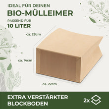 Cargar imagen en el visor de la galería, Biomüllbeutel 10l mit Blockboden - BioGlück.com