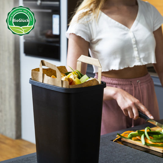 Biomüllbeutel aus Papier: Eine umweltfreundliche Alternative zu Kunststoffmüllsäcken - BioGlück.com