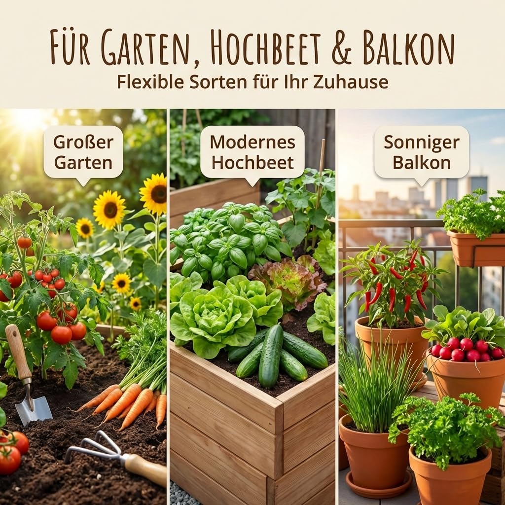 Für Garten, Hochbeet und Balkon: flexible Sorten für jedes Zuhause