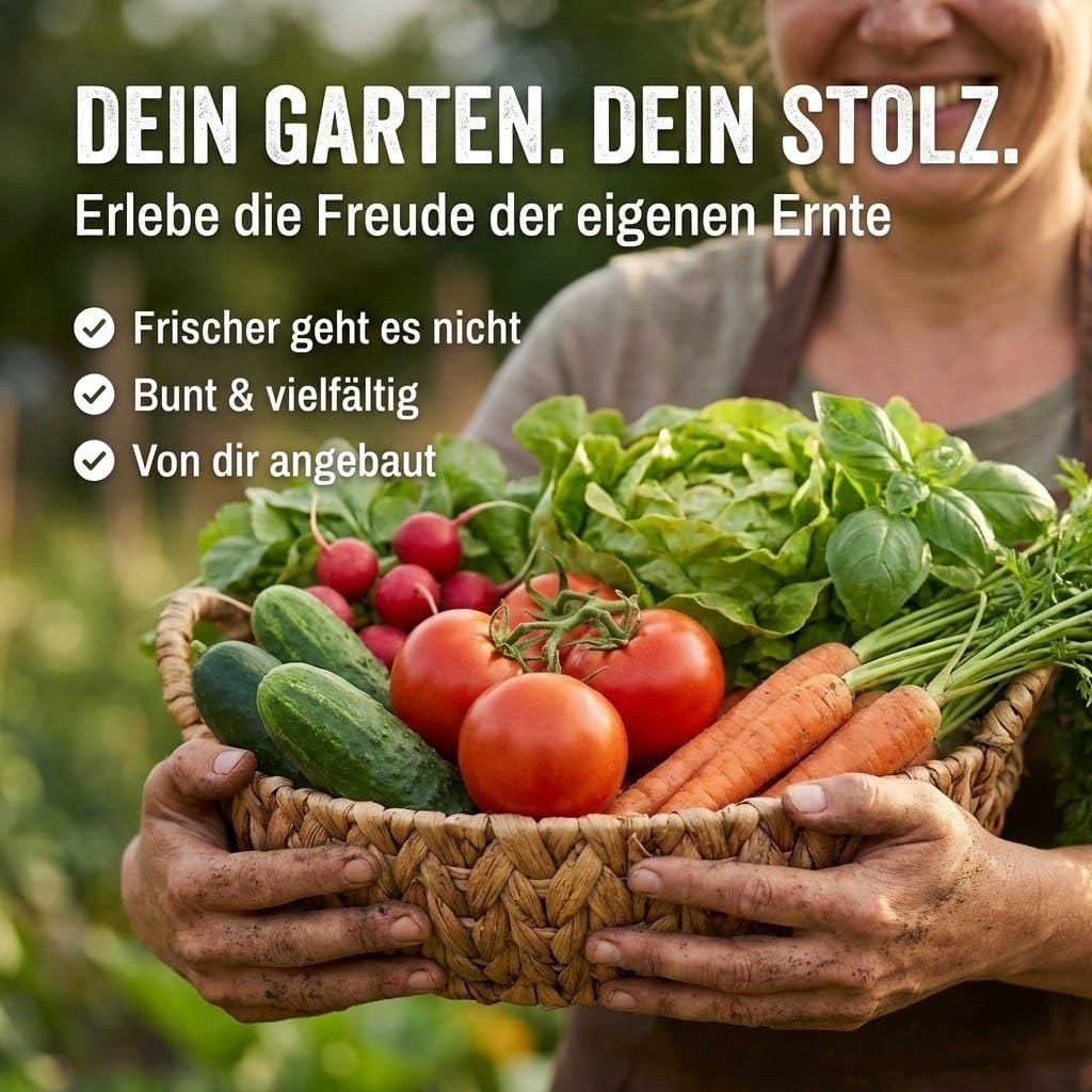Dein Garten, dein Stolz: Korb mit frisch geerntetem Gemüse