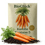 BioGlück Bio-Karotte Nantaise 5: Samentüte aus Graspapier mit frischen Karotten