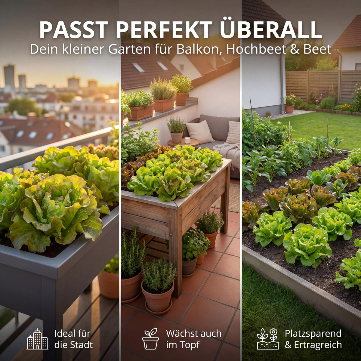 Passt perfekt überall: Balkon, Hochbeet und Beet