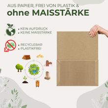 Lade das Bild in den Galerie-Viewer, BIOGLÜCK® Biomüllbeutel 10 l mit Blockboden – reißfestes Kraftpapier mit extra verstärktem Boden
