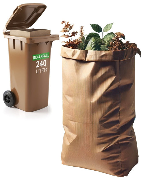 BIOGLÜCK® Premium Gartenabfallsack 240 l – Reißfest, Nassfest & Stabil - BioGlück.com