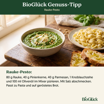 BioGlück Genuss-Tipp: Rauke-Pesto