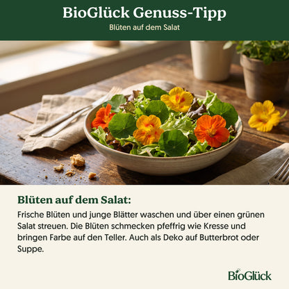BioGlück Genuss-Tipp: Blüten auf dem Salat