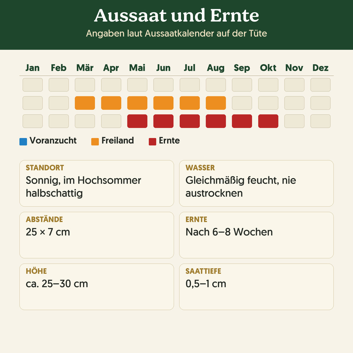Aussaatkalender Bio-Rettich 'Ostergruß rosa': Voranzucht, Freiland und Ernte sowie Anbauangaben