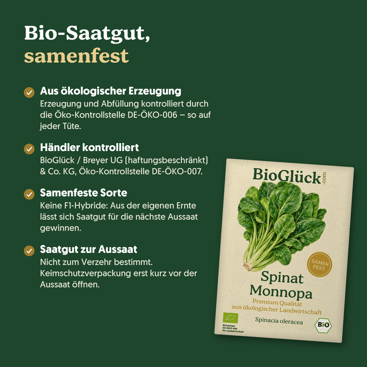 Bio-Saatgut, samenfest: Kontrollstellen DE-ÖKO-006 und DE-ÖKO-007