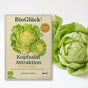 BioGlück Bio-Kopfsalat 'Attraktion': Samentüte aus Graspapier mit Kopfsalat Attraktion