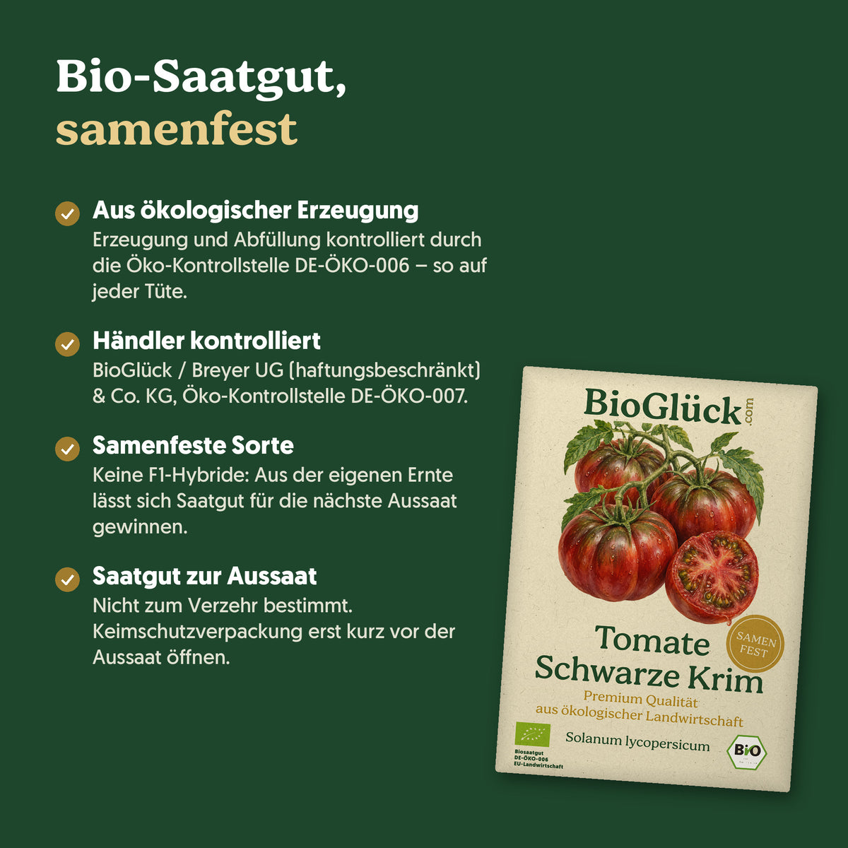 Bio-Saatgut, samenfest: Kontrollstellen DE-ÖKO-006 und DE-ÖKO-007