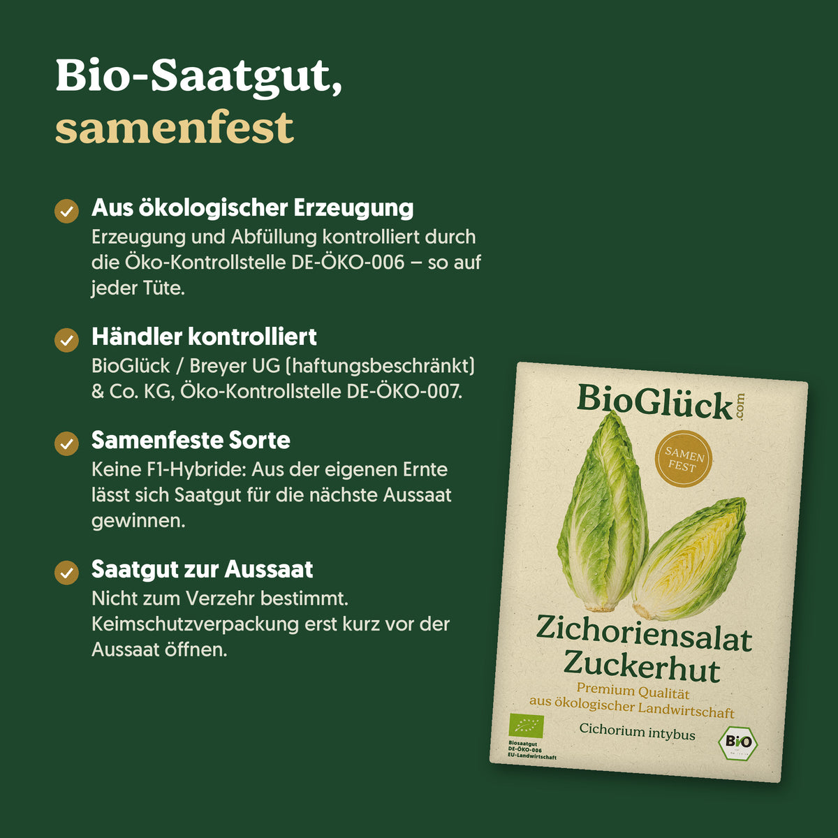 Bio-Saatgut, samenfest: Kontrollstellen DE-ÖKO-006 und DE-ÖKO-007