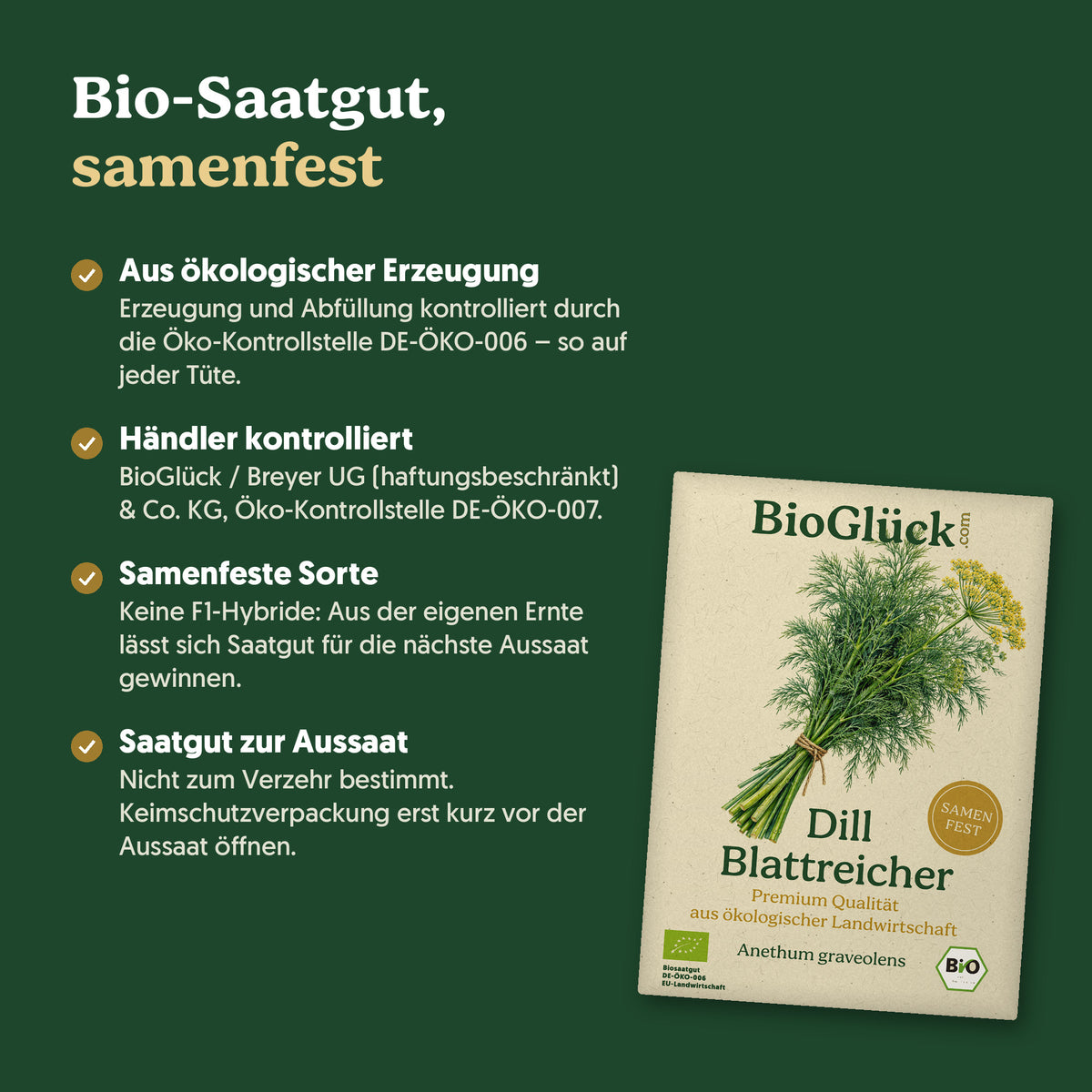 Bio-Saatgut, samenfest: Kontrollstellen DE-ÖKO-006 und DE-ÖKO-007