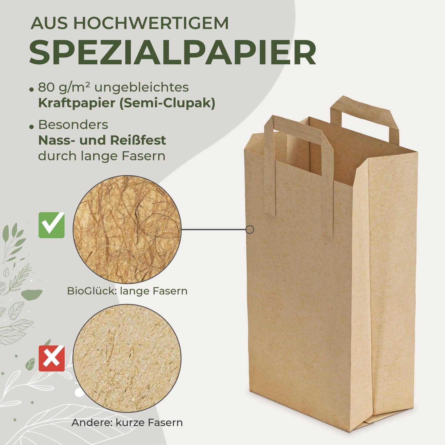 Biomüllbeutel 10l Papier mit Henkel - BioGlück.com